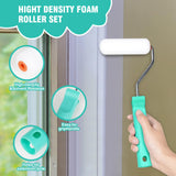 Rhibak Paint Roller Kit, Paint Brushes and 4 Inch Foam Small Paint Roller kit for Professional or Home Owners with All Paints and Stains for Rhibak