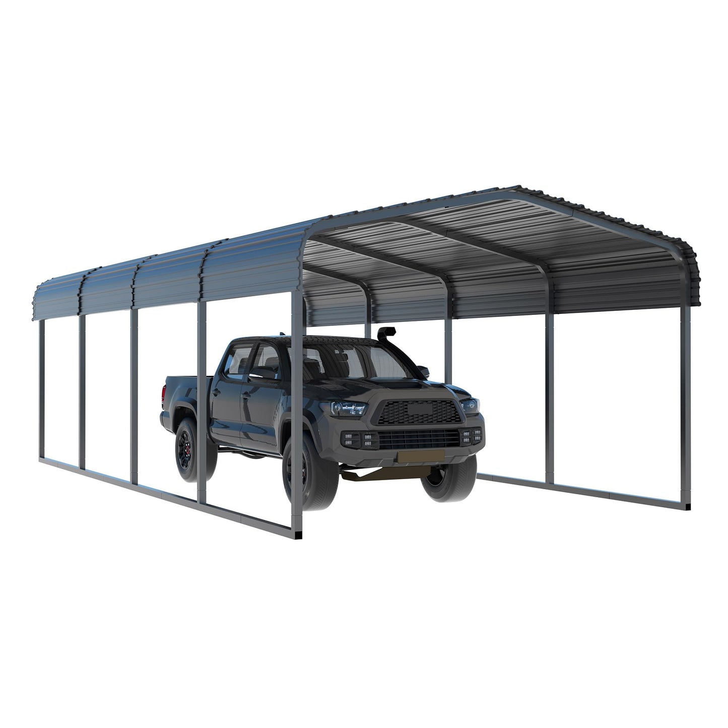 MUPATER Outdoor Carport, 12' x 20' Heavy Duty Canopy for Garage,Car Garage Shelter with Galvanized Metal Roof and Frame for Car, and Boat, Grey
