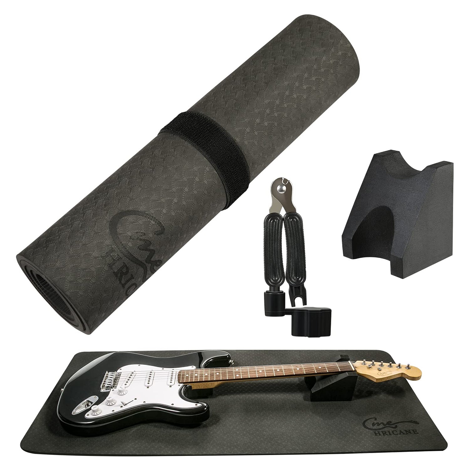 Hricane Guitar Work Mat Kit+Two Heights Guitar Neck Support Rest+Guitar String Winder and Cutter Tool - Guitar Workstation Repair Maintenance of Hricane