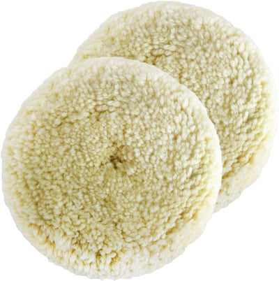 7" Wool Buffing Pad Kit 2PCS 100% Polishing Wool Pads Kit Low Linting Wool Pad, Used for Rotary and Random Orbit Sander/Polisher Buffing Equipment