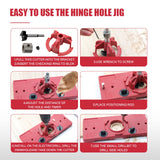 Vigtayue 35mm Hinge Drilling Jig Hole Guide Woodworking Tools, Concealed Hinge Jig for Kitchen Cabinet Doors Hinge Vigtayue