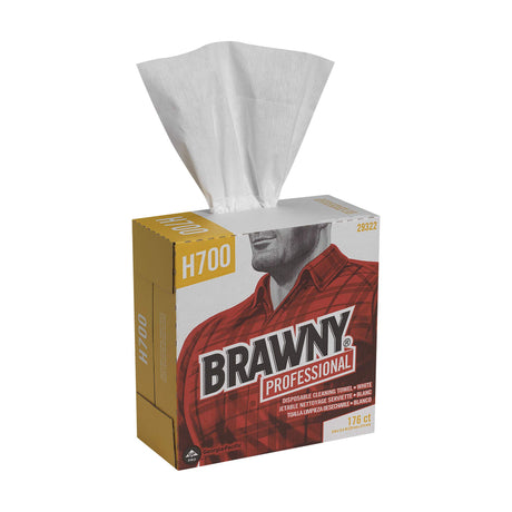 Georgia-Pacific Brawny Professional Heavyweight Disposable Shop Towels, White, 29322, 176 Towels Per Box, 10 Boxes Per Case (1760 Total) Georgia-Pacific