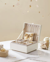 SONGMICS 2-Layer Jewelry Box, Jewelry Organizer with Handle, Removable Jewelry Tray, Jewelry Storage, Floating Effect, 8.1 x 9.4 x 4.3 Inches, Gift SONGMICS