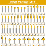 Yueqing Zhongji 100-Piece Router Bit Set 1/4" Shank 100Pcs Expert Router Bit Kit. Tungsten Carbide Router Bits for Woodworking 1/4 Router bit Set Yueqing Zhongji