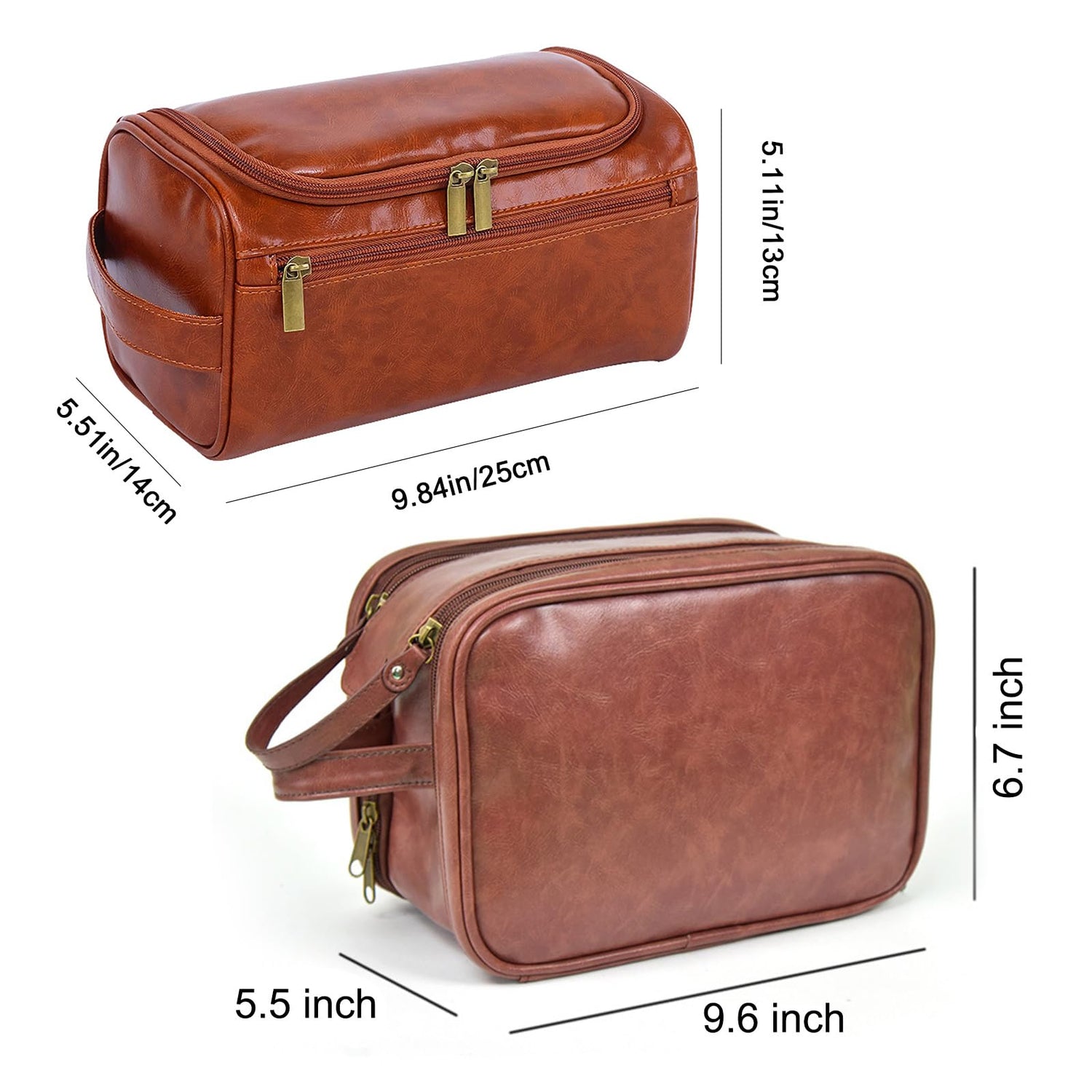 Oqeiplx Personalized Leather Toiletry Bag for Men,Custom Engraved Travel Shaving Dopp Kit Bag,Customized Name&Logo Gift for Father,Husband, Oqeiplx