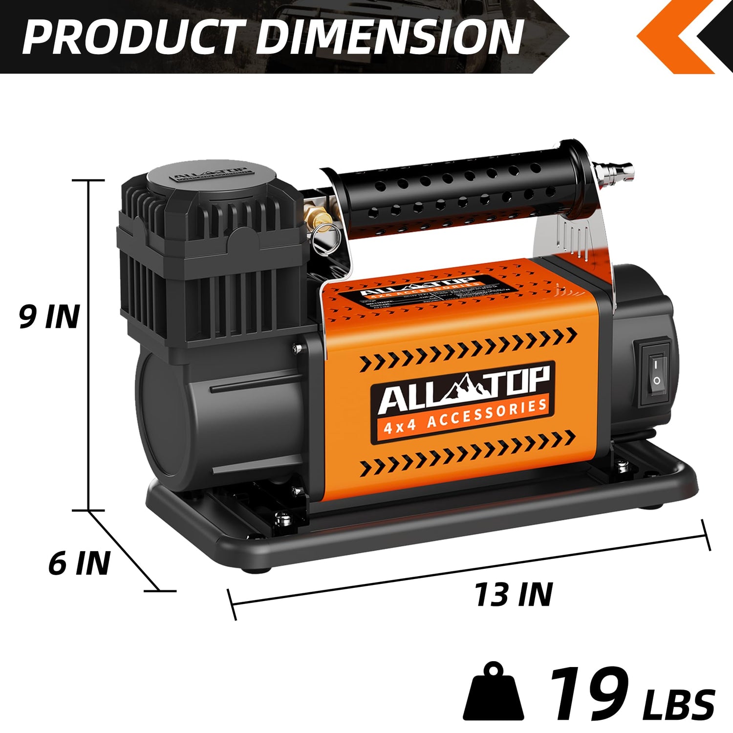 ALL-TOP Air Compressor Kit, 12V Portable Inflator 7.06CFM, Offroad Air Compressor for Truck ,Air Pump for Car Heavy Duty, Max 150PSI for SUV 4x4 ALL-TOP
