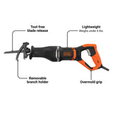 BLACK+DECKER 7 Amp Electric Reciprocating Saw with Removable Branch Holder (BES301K) BLACK+DECKER