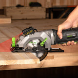 GALAX PRO 4Amp 3500RPM Circular Saw with Laser Guide, Max. Cutting Depth1-11/16"(90°), 1-1/8"(45°）Compact Saw with 4-1/2" 24T TCT Blade, Vacuum GALAX PRO