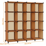 HOMIDEC 16-Cube Brown Storage Organizer – Versatile Closet and Bookshelf Solution HOMIDEC