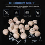 FoDau770 15pcs Unfinished Wood Knobs, Mushroom Shape Cabinet Knobs Vintage Drawer Knobs, Natural Wooden Cabinet Hardware for Furniture Drawer Dresser FoDau770