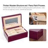 Voova Wooden Jewelry Box Organizer for Women Teen Girls, Luxury Piano Paint Wood Jewelry Case with Mirror, Large Jewellery Storage Boxes Display Voova