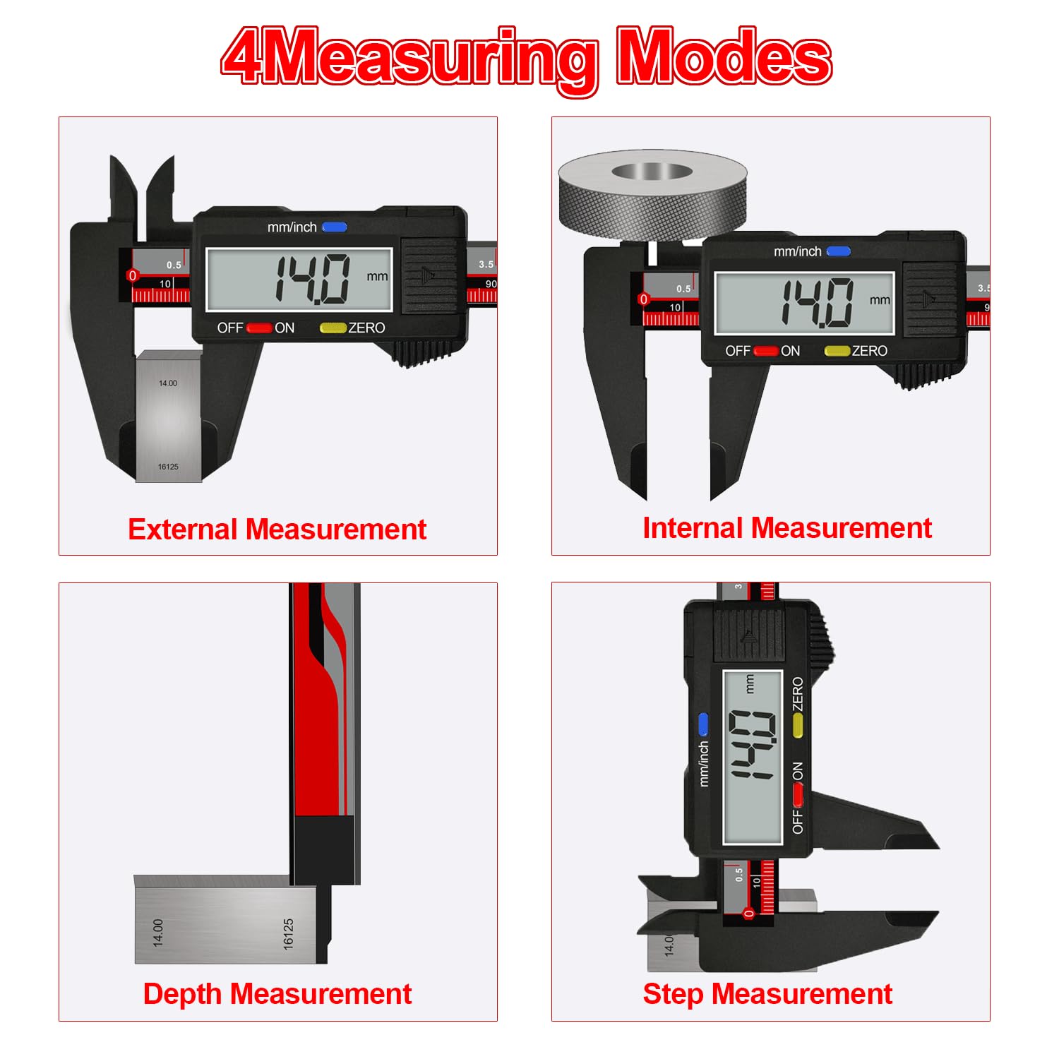 Electronic Digital Caliper, ACEMETER 0-6" Vernier Caliper,Caliper Measuring Tool with mm/inch Conversion,Large LCD Screen,Auto-Off Feature,Suitable - WoodArtSupply