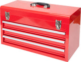 BIG RED ANTBD133-XB Torin 20" Portable 3 Drawer Steel Tool Box with Metal Latch Closure, Red BIG RED