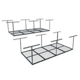 FLEXIMOUNTS 4x8 Overhead Garage Storage Rack, Garage Storage Organization System, Heavy Duty Metal Garage Ceiling Storage Racks, 2 pack, Hammertone FLEXIMOUNTS