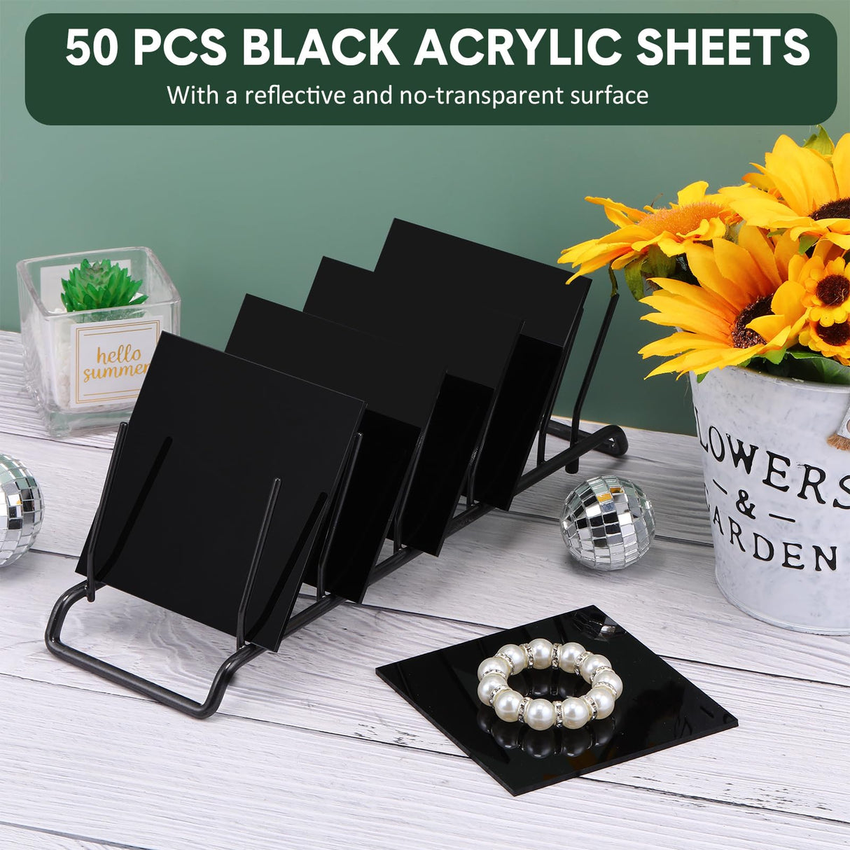 Suzile 50 Pcs Black Acrylic Sheet 3.9 x 3.9 in Acrylic Sheets 1/8 Thick Cut to Size Acrylic Sheets Opaque Polycarbonate Sheet Acrylic for Laser Suzile