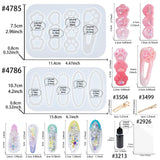 Hair Clips Resin Shaker Molds Set Barrette Pack of 12 Epoxy Silicone Trays Precision Tip Applicator Bottle Kit Bundle FUNSHOWCASE