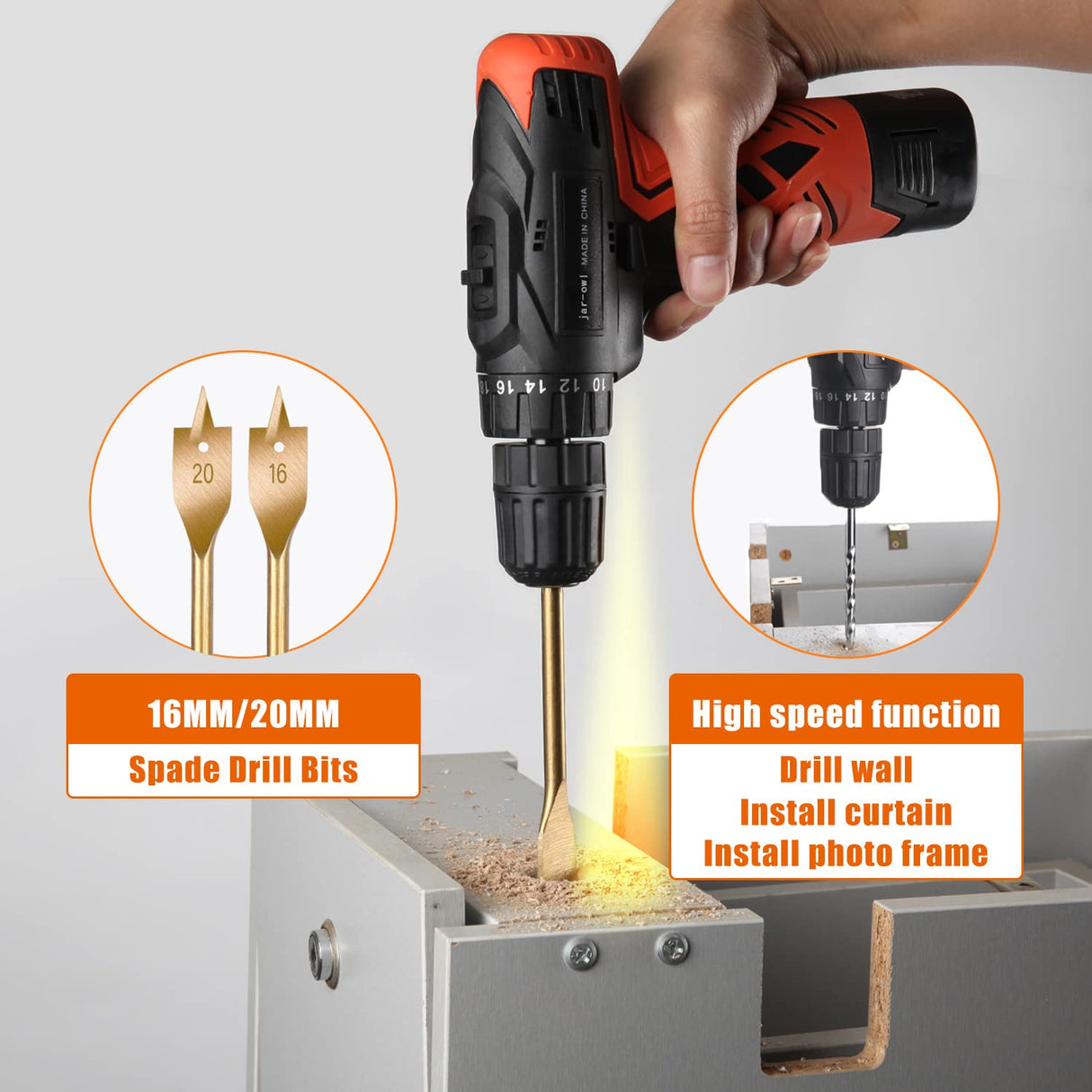 Power Tools Combo Kit, LETTON Tool Set with 60pcs Accessories Toolbox and 16.8V Cordless Drill Set for Home Cordless Repair Tool Kit jar-owl