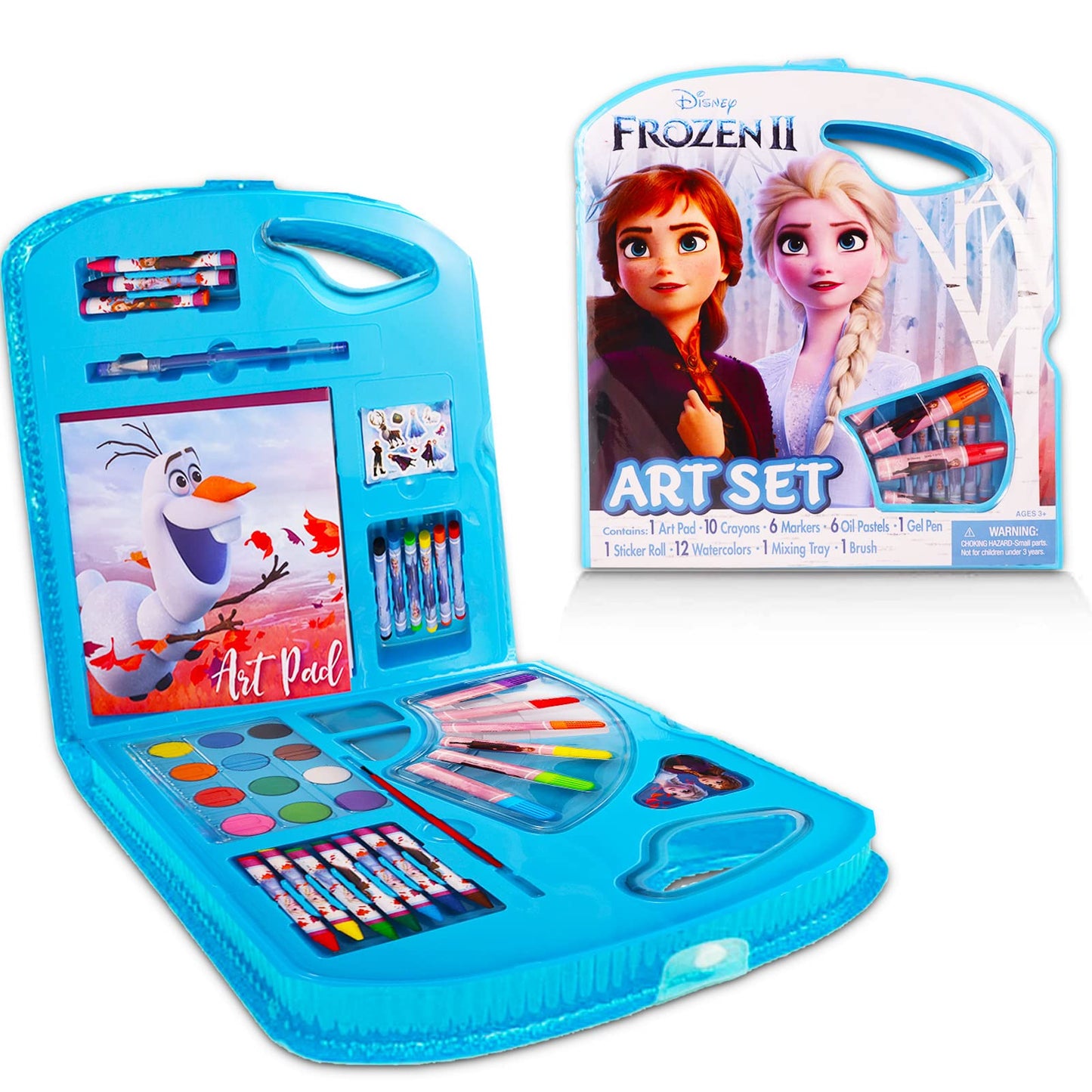 Classic Disney Frozen Art Set for Kids - Bundle with 40 Pc Frozen Art Kit with Coloring Utensils, Brushes, Art Pad, Stickers and More! (Frozen Arts - WoodArtSupply