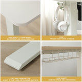 Jceet Adjustable Height Electric Standing Desk - 55 x 24 Inch Sit Stand Computer Desk, Stand Up Desk Table for Home Office, White Frame/White + Oak Jceet