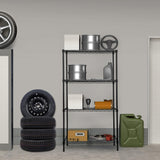 REGILLER 4-Wire Shelving Metal Storage Rack Adjustable Shelves,Standing Storage Shelf Units for Laundry Bathroom Kitchen Pantry Closet (Black,30L x REGILLER