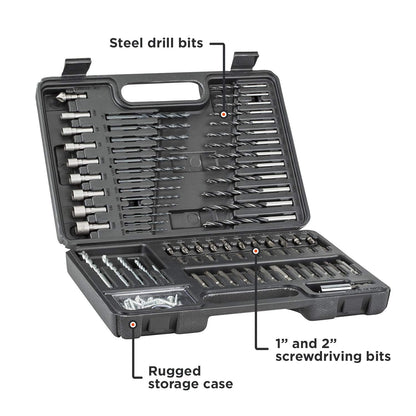 BLACK+DECKER Drill Bit Set / Screwdriver Bit Set Combo, 109-Piece (BDA91109) - WoodArtSupply