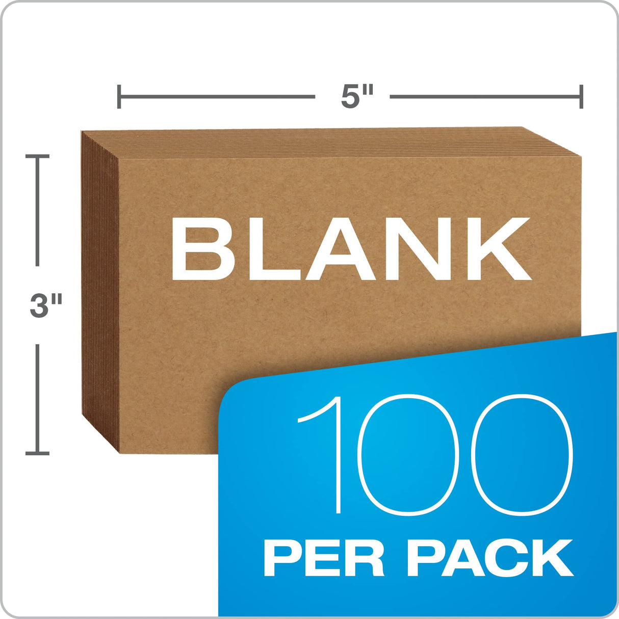 Oxford Kraft Index Cards, 100 Pack, 3x5" Index Cards, Thick, Premium Paper for Gifts, Crafts, Parties, Flash Cards, Brown, Blank on Both Sides Oxford