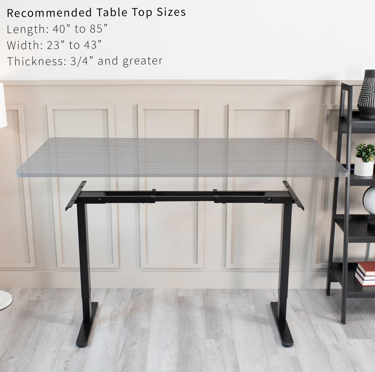 VIVO Electric Stand Up Desk Frame, DIY Workstation, Frame Only, Dual Motor Ergonomic Standing Height Adjustable Base with Memory Controller, Black, VIVO