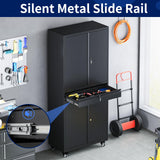 Yizosh Metal Garage Storage Cabinet with Locking Doors and Adjustable Shelves, Rolling Tool Storage Cabinet with 4 Wheels and 1 Drawer - 73" Steel Yizosh