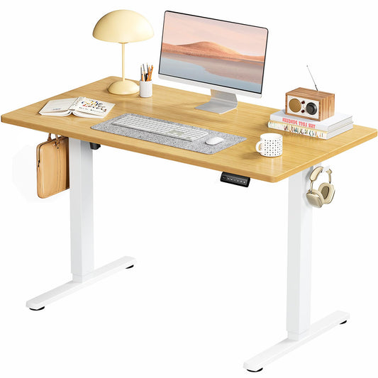 SMUG Standing Desk, Adjustable Height Electric Sit Stand Up Down Computer Table, 40x24 Inch Ergonomic Rising Desks for Work Office Home, Modern Lift - WoodArtSupply