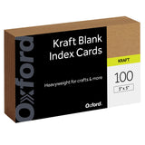Oxford Kraft Index Cards, 100 Pack, 3x5" Index Cards, Thick, Premium Paper for Gifts, Crafts, Parties, Flash Cards, Brown, Blank on Both Sides Oxford