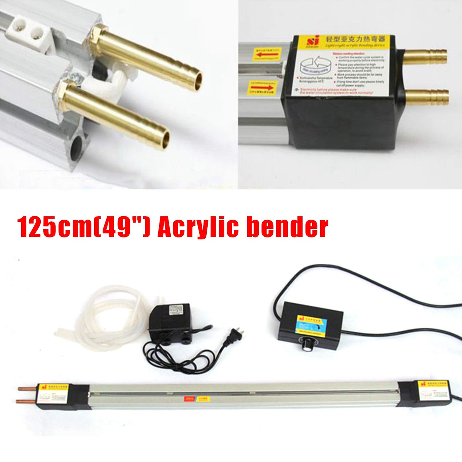JINHZIXIU 48in Acrylic Plastic PVC Bending Machine 125cmHeater Hot Heating Bender Manual Hot Heating Bender Tool Bending Thickness 1-6mm 110V 1500W JINHZIXIU