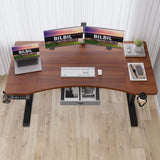 bilbil 63x30 Inches Dual Motor Electric Standing Desk with Drawer, Height Adjustable Sit Stand Up Desk with 4 Splice Boards, Home Office Desk bilbil