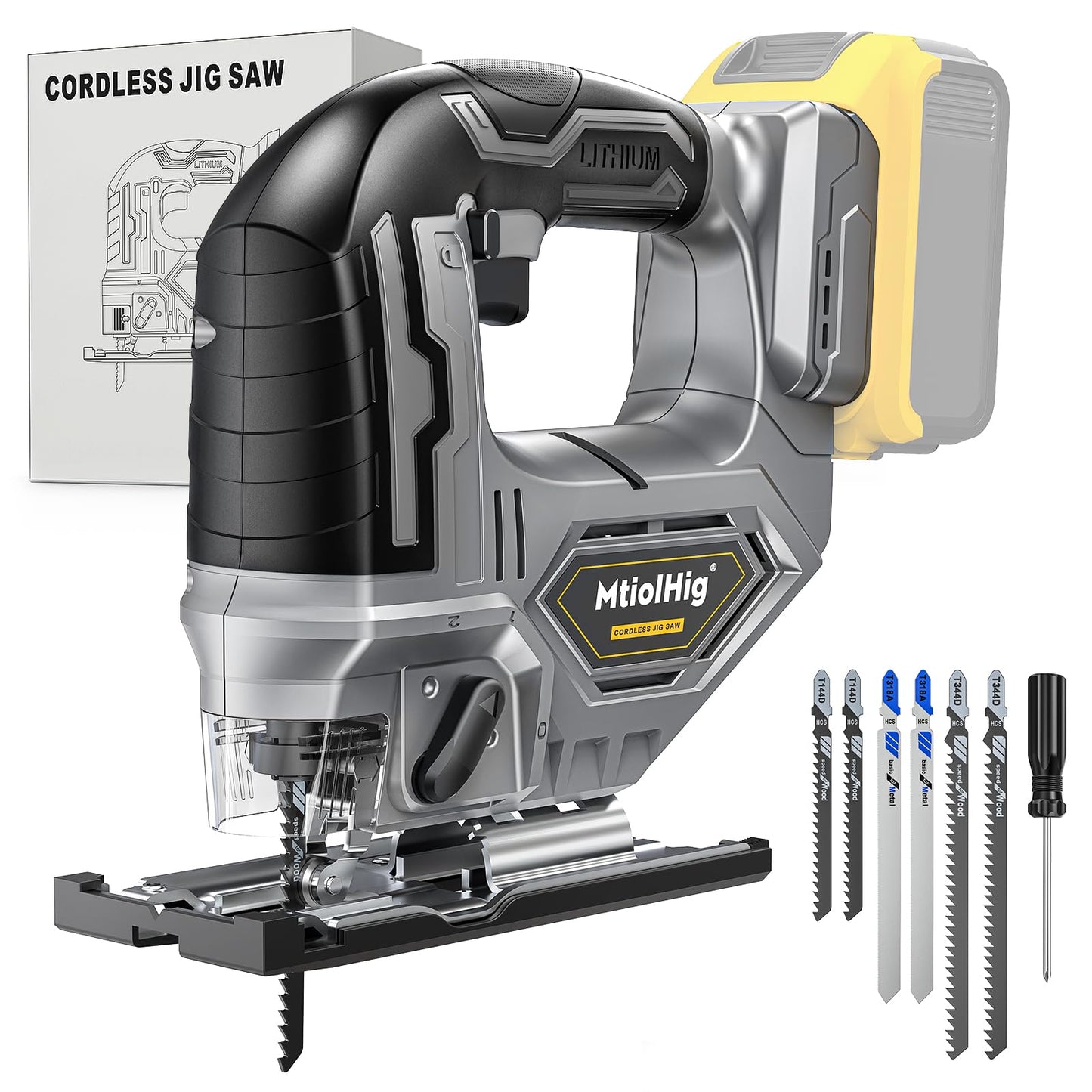 Cordless Jig Saw For DEWALT 20V/18V Battery, Brushless jigsaw tool with Variable Speed, LED Light, 0°-45° Bevel Cuts, 3-Position Orbital Action for - WoodArtSupply