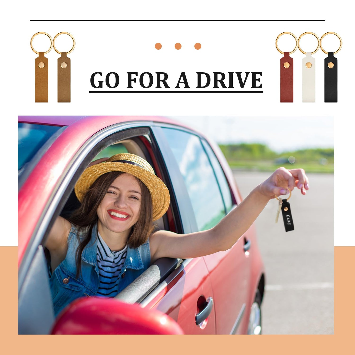 Wavyknot 100 Pcs PU Leather Key Fobs Kit Blanks DIY Laser Engraving Keychain for Leather Keychain Making Supplies(Colorful, 3.7 x 0.7 Inches) Wavyknot