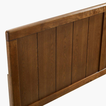 Modway Robbie Full Wood Headboard in Walnut - Mid-Century Modern Design - WoodArtSupply