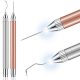 Therwen 2 Pcs LED Weeding Tools for Vinyl Weeding Vinyl Tool with Light Pin Hook Lighted Weeding Pen for Removing Iron on Tiny Vinyl Paper Silhouette Therwen