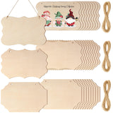 30 Pcs Unfinished Wood Sign Blank Wood Blanks for Crafts Wooden Plaque for Crafts Wood Hanging Sign Blank Rectangle Wooden Sign Wooden Slices Banners Kigley