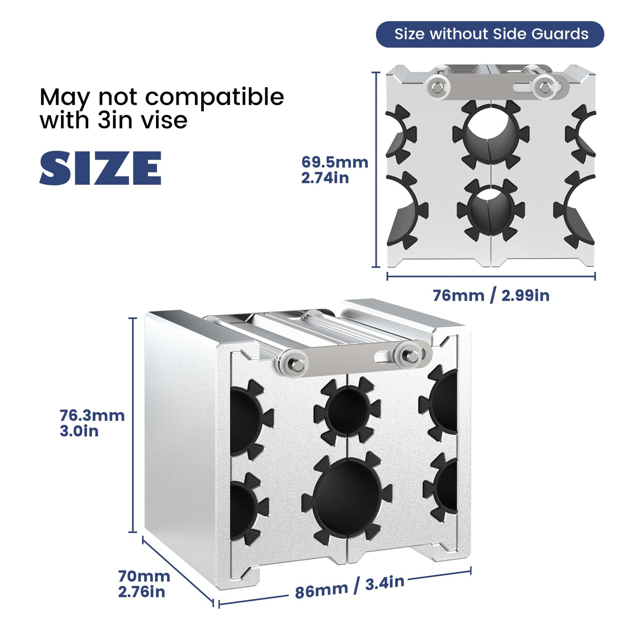 Universal Clamp Collets Barrel with 4 Openings, Constructed from Aircraft Grade Aluminum with Thick Anti-slip Non-Marring Surface SporGain
