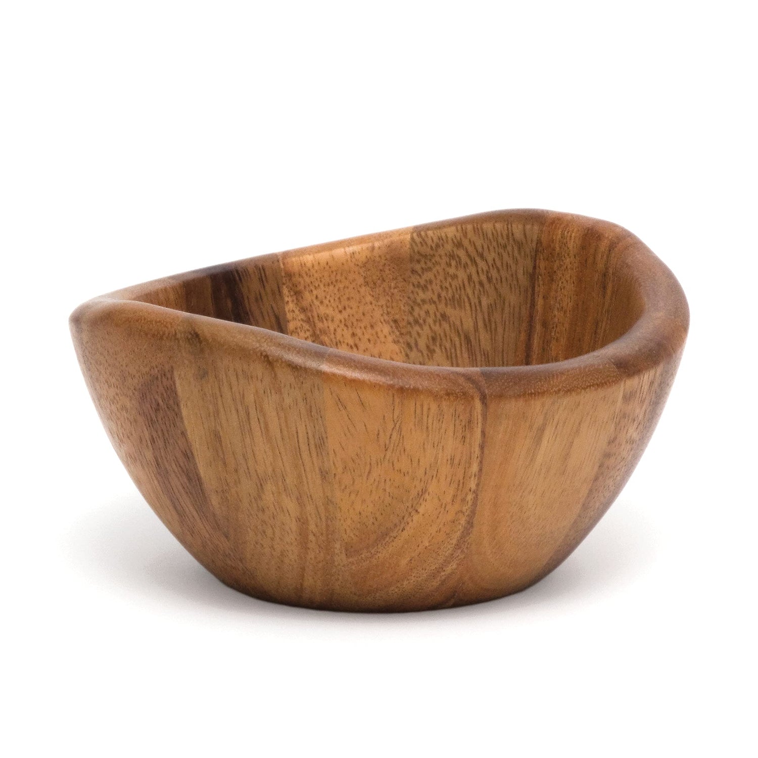 Lipper International Acacia 6 x 3 Wave Bowl Set of 4, 20 fl.oz., Brown Lipper International