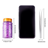 GORGECRAFT Gold Foil Flakes Metallic Foil Flakes Metal Gold Leaf with Tweezers for Nail Art, Painting, Crafts, Resin Jewelry Making, Purple GORGECRAFT