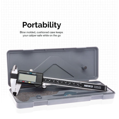 NEIKO 01407A Electronic Digital Caliper | 0-6 Inches | Stainless Steel Construction with Large LCD Screen | Quick Change Button for - WoodArtSupply