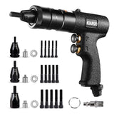 KIARUO Pneumatic Rivet Nut Gun with Self-locking Head Gun 1/4 & 5/16 & 3/8 Mandrels,Industrial Grade Adjustable Speed Pull Rivnut Gun Model:LM07 KIARUO
