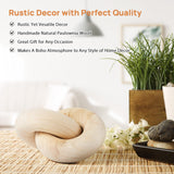 POPRHINO Wood Chain Decor, 2-Link Decorative Chain Hand Carved Boho Wood Knot Decor for Bookshelf Desk Living Room Coffee Table Farmhouse Wood Decor POPRHINO