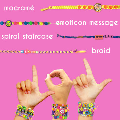 Just My Style Emoticon Message Beads, DIY 20+ Custom Accessories Using Symbols Alphabet Letters & Emojis, Great for Sleepover & Girls Night, Perfect