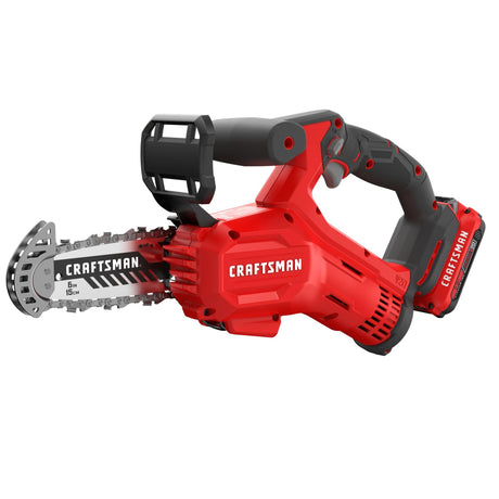 CRAFTSMAN V20 Cordless Pruning Saw, 6" Chain, Small Chainsaw with Battery and Charger Included (CMCCS320D1) Craftsman