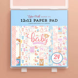 Denkee 12 x 12 Paper Storage, 4 Pack Scrapbook Storage Box for 12" x 12" Paper, Plastic Portable Project Case, Slim Documents Magazines Paper Denkee