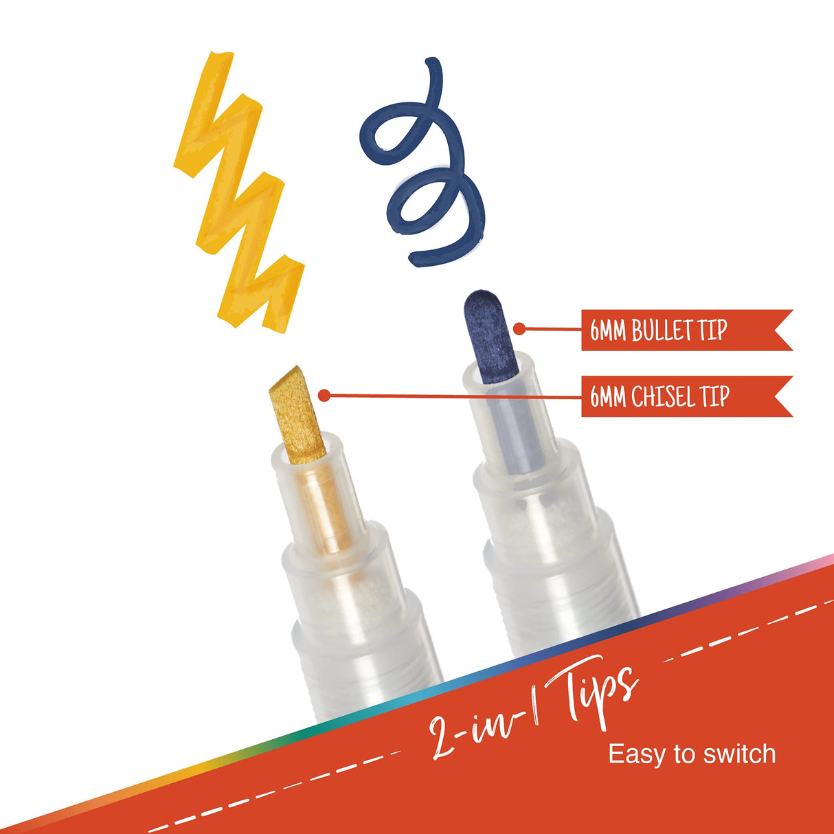 Crafts 4 All Acrylic Paint Markers Set - 12, Broad Tip -Tip Acrylic Paint Pens for Rock Painting, Glass, Wood, Canvas and Fabric - Non-Toxic, Crafts 4 All