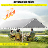 DWALE 10 x 20 Ft Carport,Replacement Canopy Cover Garage Top Tent Shelter Tarp,Grey with 48 Ball Bungee Cords Waterproof & UV Protected (Only Tarp DWALE