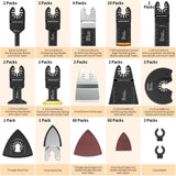 AMZWEI 154 Metal Wood Oscillating Tool Blade, Titanium Oscillating Saw Blades with Sandpaper, Quick Release Multi Tool Blades Kits for Dewalt Ryobi AMZWEI