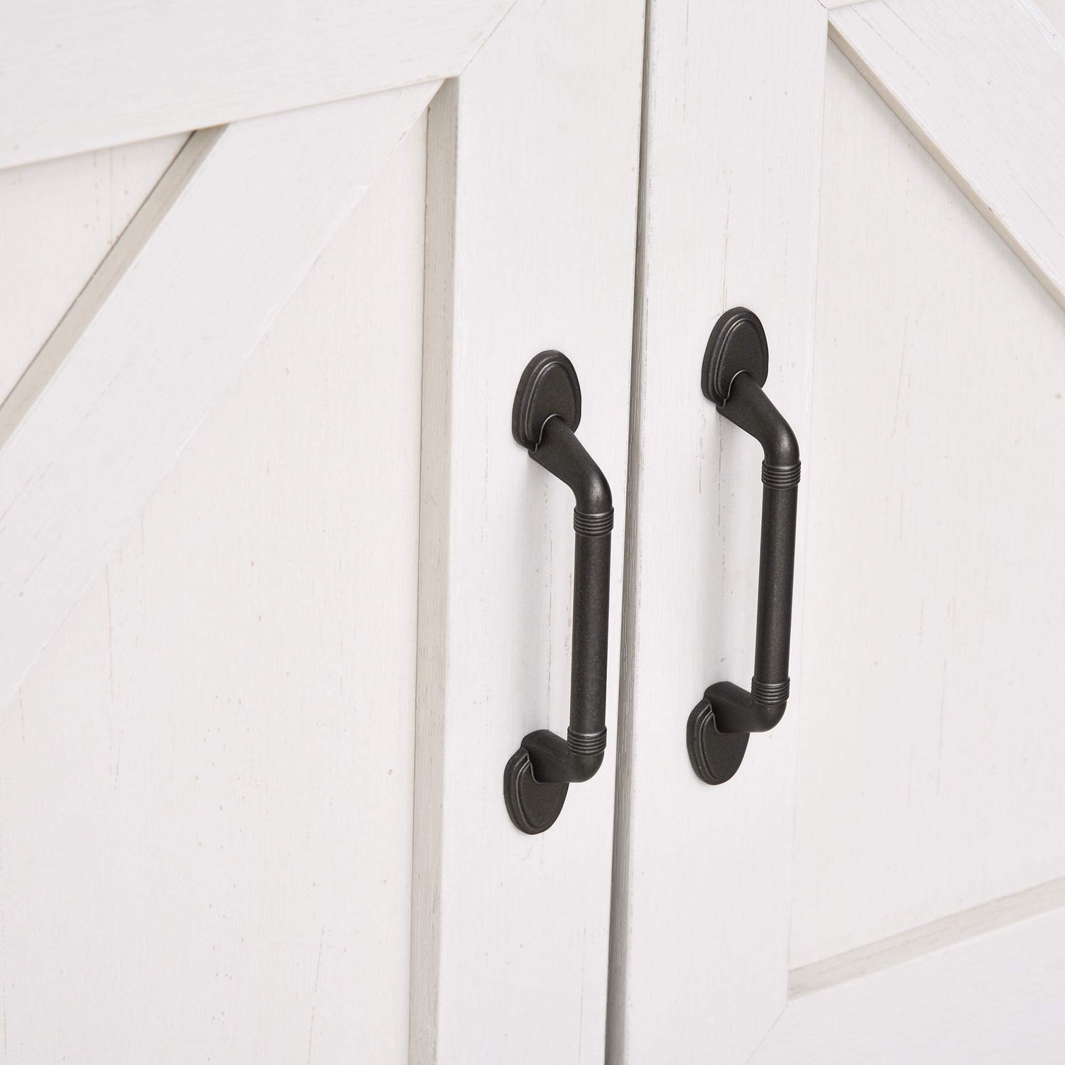 HOMCOM Farmhouse Double Door Coffee Bar Cabinet, Sideboard Buffet Cabinet, Kitchen Cabinet with Bottom Shelf for Entryway, Living Room, White HOMCOM